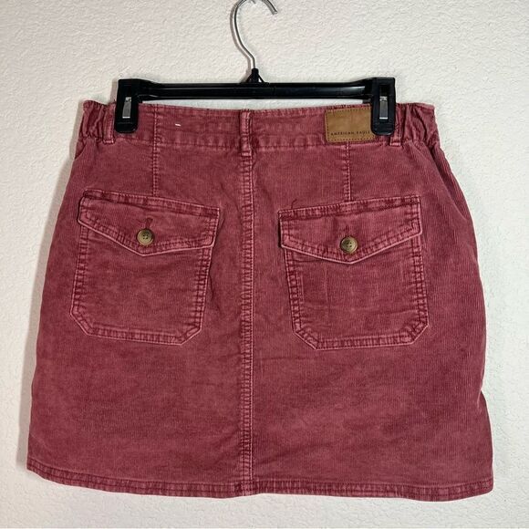 American Eagle Outfitters Mauve Stretch Corduroy Mini Skirt Women's Size 6 - Picture 2 of 7